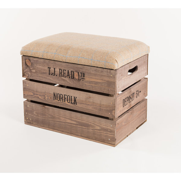 Wooden storage box deals stool